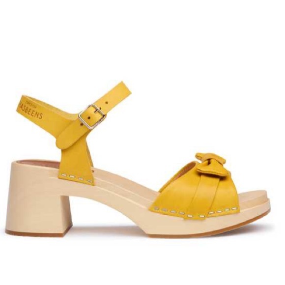 Anthropologie Yellow Swedish Hasbeens NWT Bow Clog Sandal Best Style!!!🌈 🌸☀️ - Picture 3 of 16
